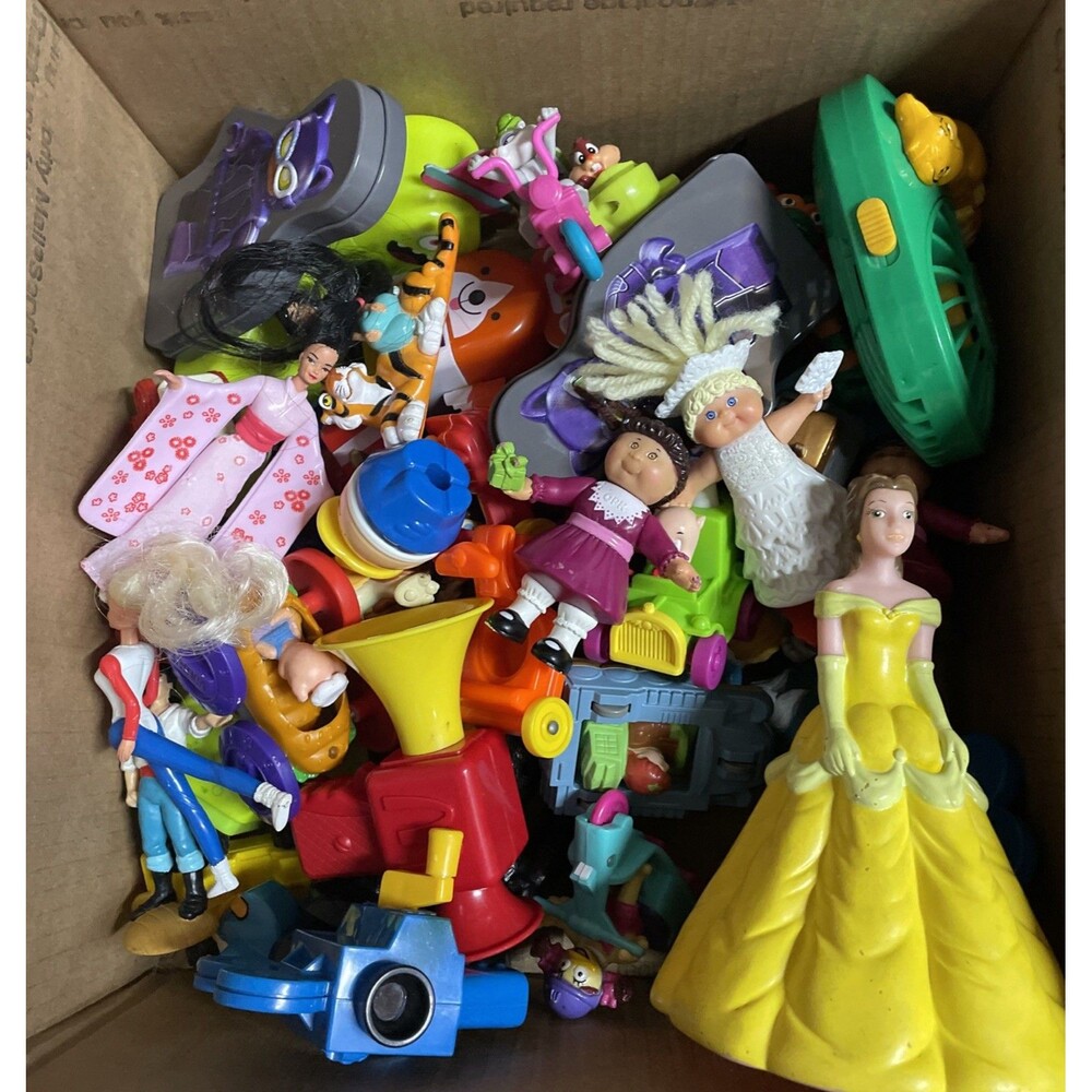 3lb Mixed Happy Meal Toy Lot - Vintage McDonalds, TMNT, Disney Princess, CPK